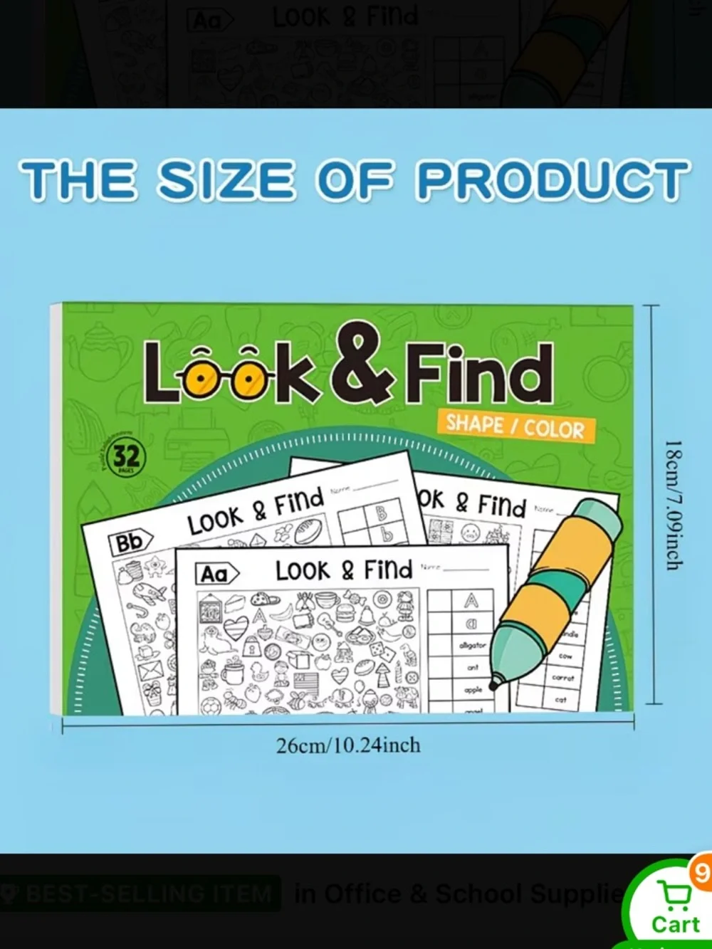 Look and find kids activity book. 32 page seek and find activity book.